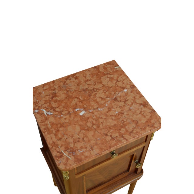 Antique French Mahogany Bedside Cabinets with Marble Tops, 1900, Set of 2 For Sale - Image 13 of 16