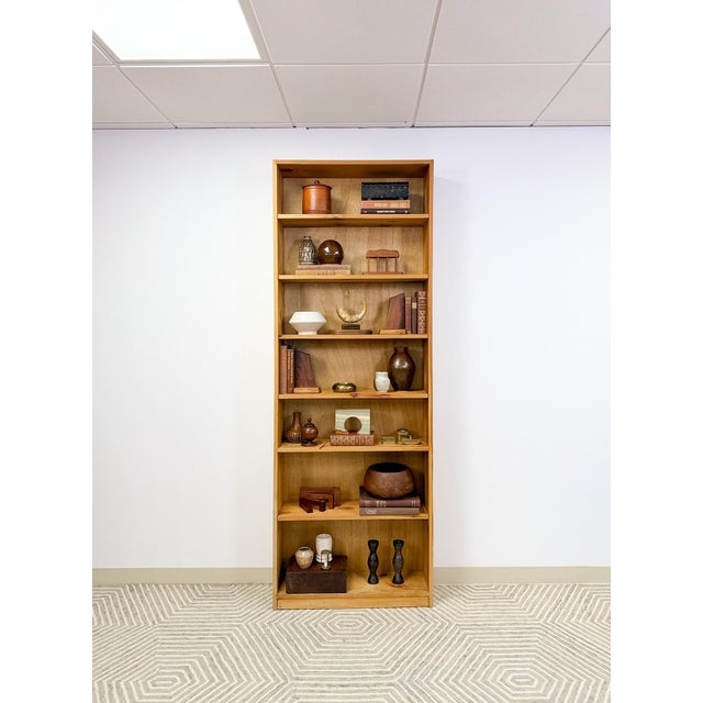 Late 20th Century Vintage Antique Style Handmade Pine 7-Shelf Bookcase Rustic Boho For Sale - Image 5 of 10