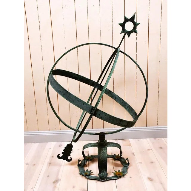 Large Swedish Garden Wrought Copper Sundial, 1950s For Sale - Image 4 of 9