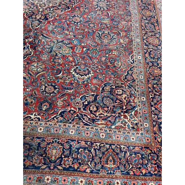 Large Antique Kashan Rug, 1920s For Sale - Image 4 of 18