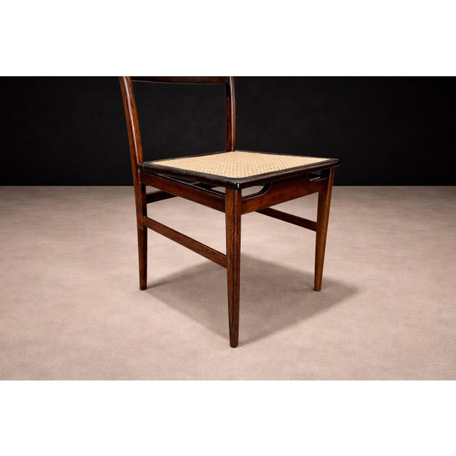 Chair in Rosewood & Cane, Alexandre Rapoport, 1960s For Sale - Image 11 of 12