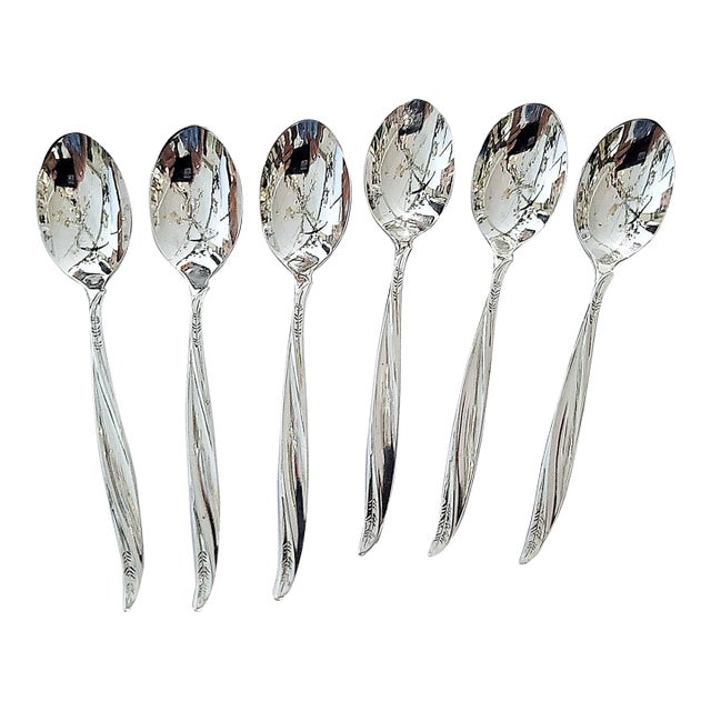 1960s Sterling Silver Demitasse Spoons, Set of 6 For Sale