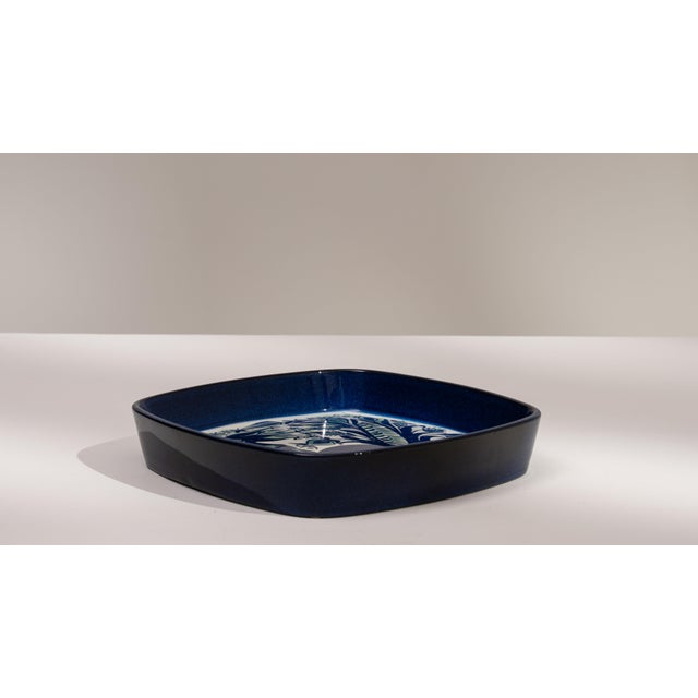 1960s Denmark Blue Ceramic Decorative Bowl For Sale - Image 17 of 18
