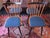 Very attractive set of 4 dining chairs from the 1950s with splayed legs, partially ebonized wood, the seats recently re-...