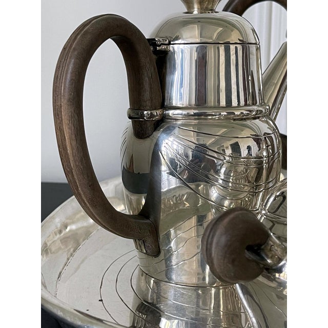 Large Mexican Modern Sterling Silver Coffee Tea Serving Set William Spratling For Sale - Image 16 of 18