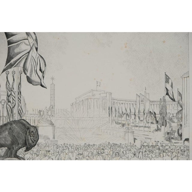 Jean Emile LABOUREUR (1877-1943) The Trocadéro Fountains: Paris Universal Exposition of 1937 Original engraving Signed in...
