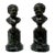 Antique Pair French Bronze Marble Busts Grand Tour attribJean Antoine Houdon 19c For Sale