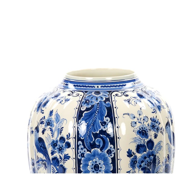 Large Antique Dutch Blue and White Delft Fluted Covered Jars, Circa 1880 For Sale - Image 12 of 17