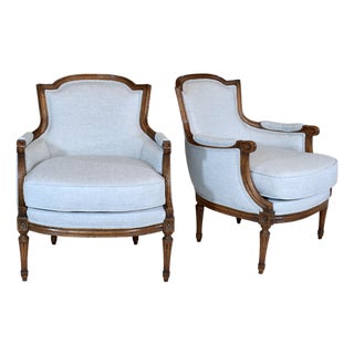 French Bergere Armchairs by Baker Furniture For Sale