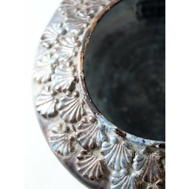 Blue Antique Three Footed Bowl Vase For Sale - Image 8 of 9