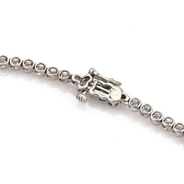 Diamond Drop Necklace 14k White Gold Lariat Style Estate 1.00ct For Sale - Image 4 of 4