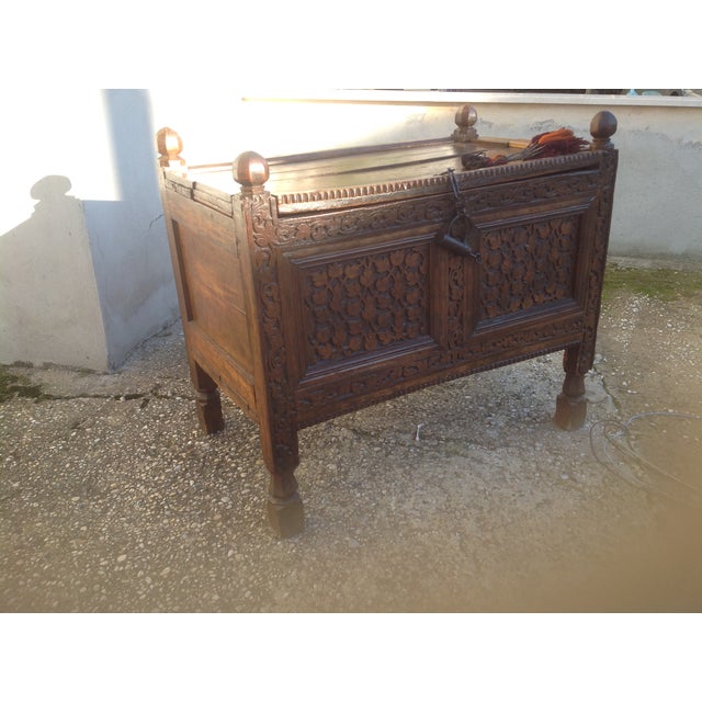 Wood Storage Bench, Afghanistan, Mid-19th Century For Sale - Image 7 of 14