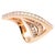 Contemporary Diamond Channel Set Line Geometric Wave Unique Statement 18 Karat Rose Gold Ring, Size 7 For Sale - Image 3 of 18