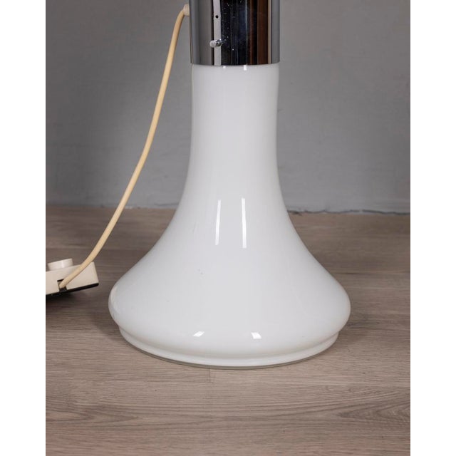 Vintage Italian Table Lamp in White Glass, 1970s For Sale - Image 9 of 12