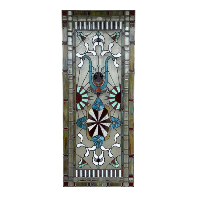 Early 20th Century Art Nouveau Stained Glass Window For Sale