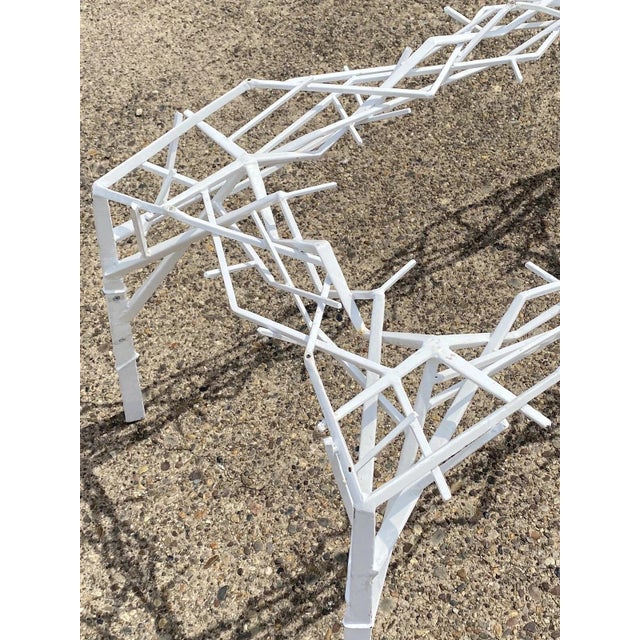 Late 20th Century Modern White Iron Branch Sculptural "Crown of Thorns" Dining Table Desk Base For Sale - Image 10 of 12