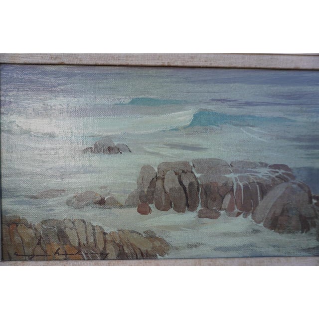 Impressionist Pacific Grove Surf c.1914, by Eugen Neuhaus, Oil on Canvas, Framed For Sale - Image 3 of 9