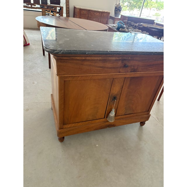 Mid 19th Century French Louis Philippe Marble Top Walnut Sideboard For Sale - Image 9 of 11