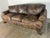 Vintage Distressed Leather Sofa With Lion Paw Feet For Sale - Image 10 of 16