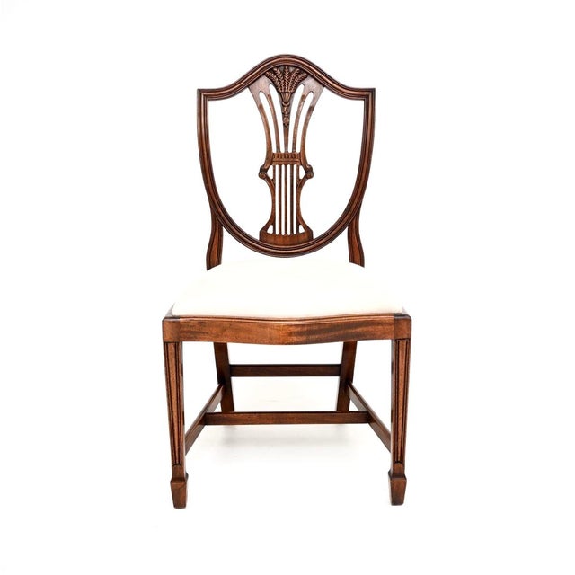 Brown Vintage Shield Back Dining Chairs, 1930, Set of 8 For Sale - Image 8 of 12