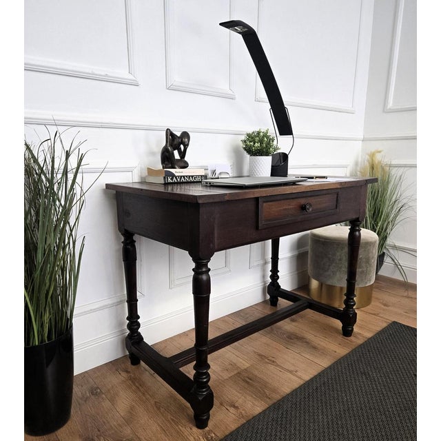 Antique Italian Walnut Desk, 1890s For Sale - Image 5 of 11