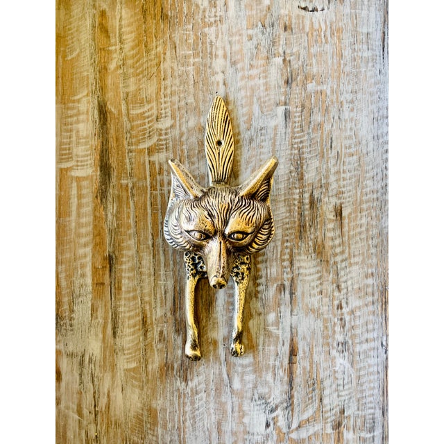 Large Vintage Brass Fox Door Knocker Chairish