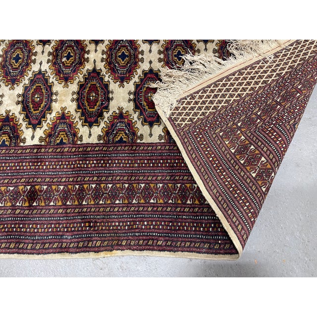 Vintage Persian Bokhara Style Geometric Area Rug For Sale - Image 4 of 9