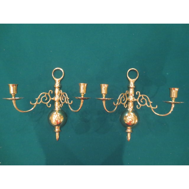 1990s Brass Double Arm Candle Sconces Pair Chairish