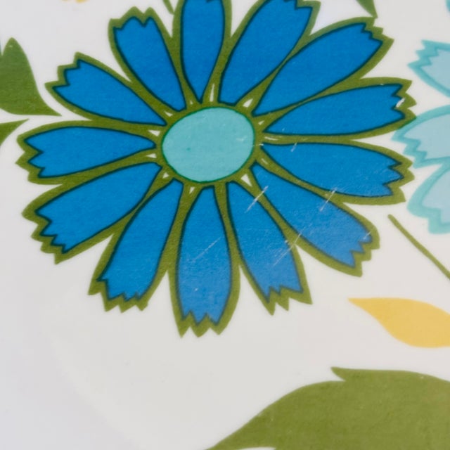 Mid Century American Ironstone Blue Flower Dinner Plates - Set of 6 For Sale - Image 11 of 14