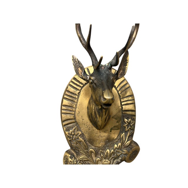 Goldenrod Rustic Brass Deer Wall Hook, 2000s For Sale - Image 8 of 10