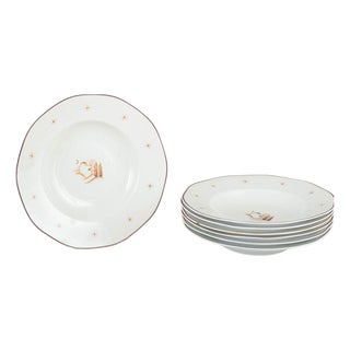 Orient Soup Plates in Porcelain from Arabia, Finland, 1940s, Set of 7 For Sale