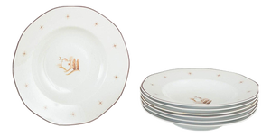 Orient Soup Plates in Porcelain from Arabia, Finland, 1940s, Set of 7