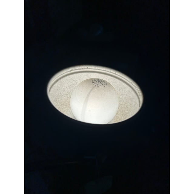 Vintage 1950s Brass Torchiere Floor Lamp With Wood Stem and Tulip Shade For Sale In Atlanta - Image 6 of 10
