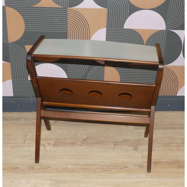 Side Table with Magazine Rack and Formica Top, 1950s For Sale - Image 4 of 11