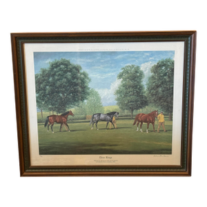 Richard Stone Reeves Three Kings: Nijinsky Ii, Spectacular Bid & Secretariat Lithograph, Framed