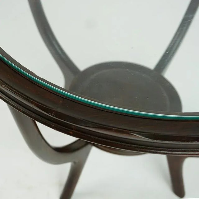 1950s Mid-Century Italian Glass Circular Top Coffee Table attributed to Carlo Di Carli, 1950s For Sale - Image 5 of 10