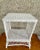1960s Wicker Cottage Side Table Freshly Lacquered in White For Sale In New York - Image 6 of 13