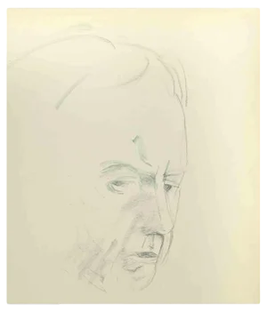 Flor David, Sketch for a Portrait, Drawing on Paper, Mid 20th Century