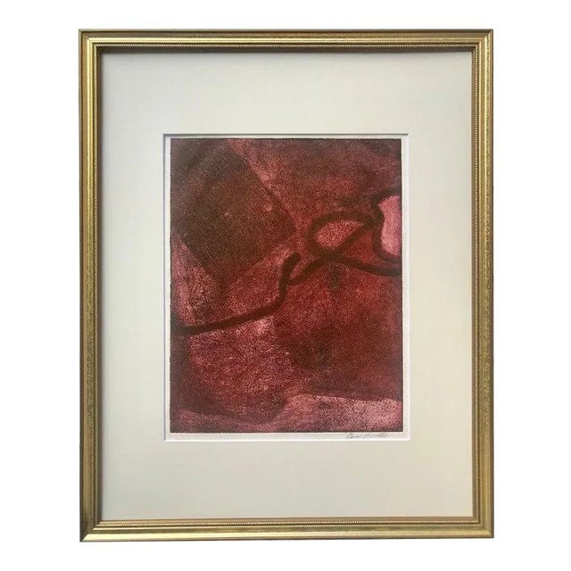 Vintage Modernist Abstract Etching by Oscar Murillo For Sale In New York - Image 6 of 6