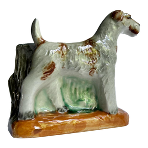 1950's Wire Hair Fox Terrier Dog Ceramic Vase, Planter
