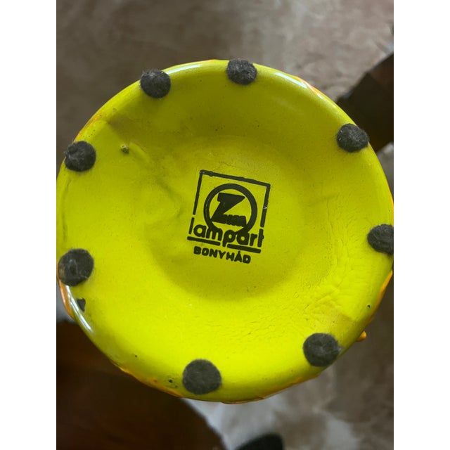 Orange Pair of 1970s Glazed Leaf Vases by Zamoar Metalworks For Sale - Image 8 of 9