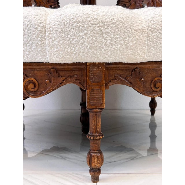 19th Century Carved Conversation Borne Settee Tête-à-Tête For Sale - Image 10 of 12