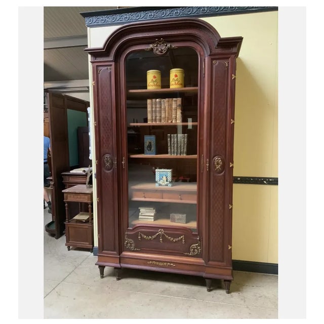 Antique Art Nouveau Bookcase, 1910 For Sale - Image 9 of 12