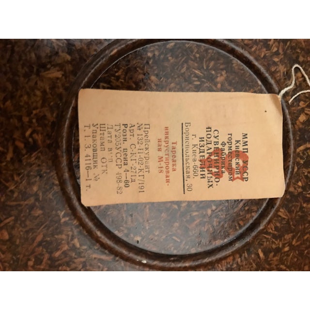 Early 20th Century Early 20th Century Russian Inlay Marquetry Plate For Sale - Image 5 of 6