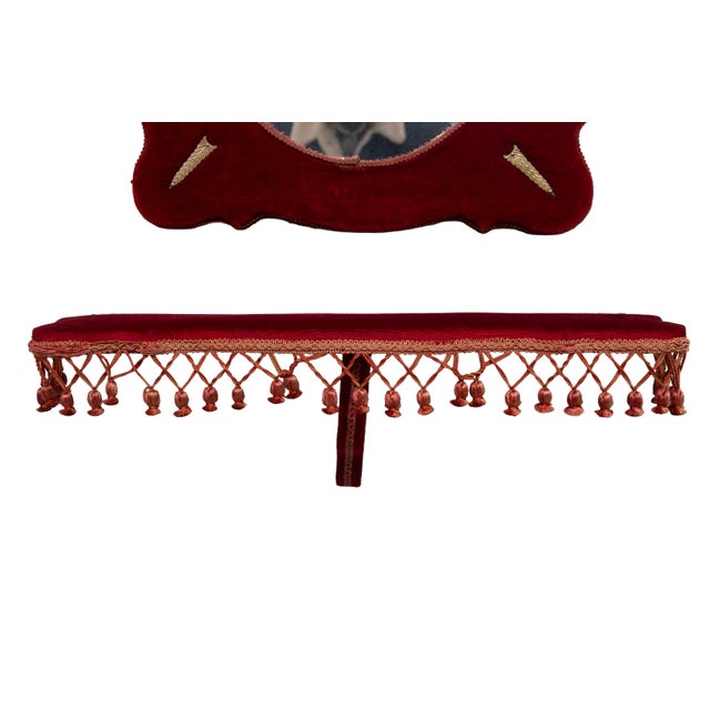 Vintage Hall Set in Red Velvet, 1960s, Set of 7 For Sale - Image 10 of 13