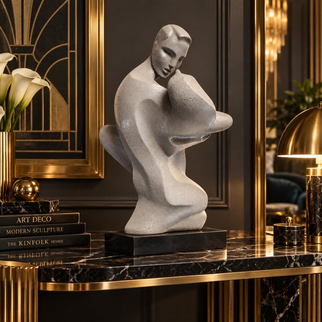 1990s Austin Productions Danel Lovers Deco Modernist Huge Sculpture 1990 For Sale - Image 5 of 12