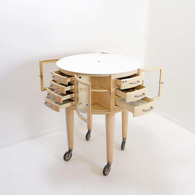 Girator Rotating Dentist Cabinet by Leon Martin, Paris, 1950s For Sale - Image 11 of 16