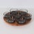 Vintage Teak Lazy Susan with Glass Bowls, 1960s, Set of 8 For Sale - Image 3 of 7