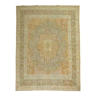 Fine Orange Late 20th Century Persian Tabriz Rug - 9'3" x 12'5" For Sale