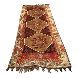 1960s Vintage Turkish Handknotted Runner Rug - 52"x137" For Sale